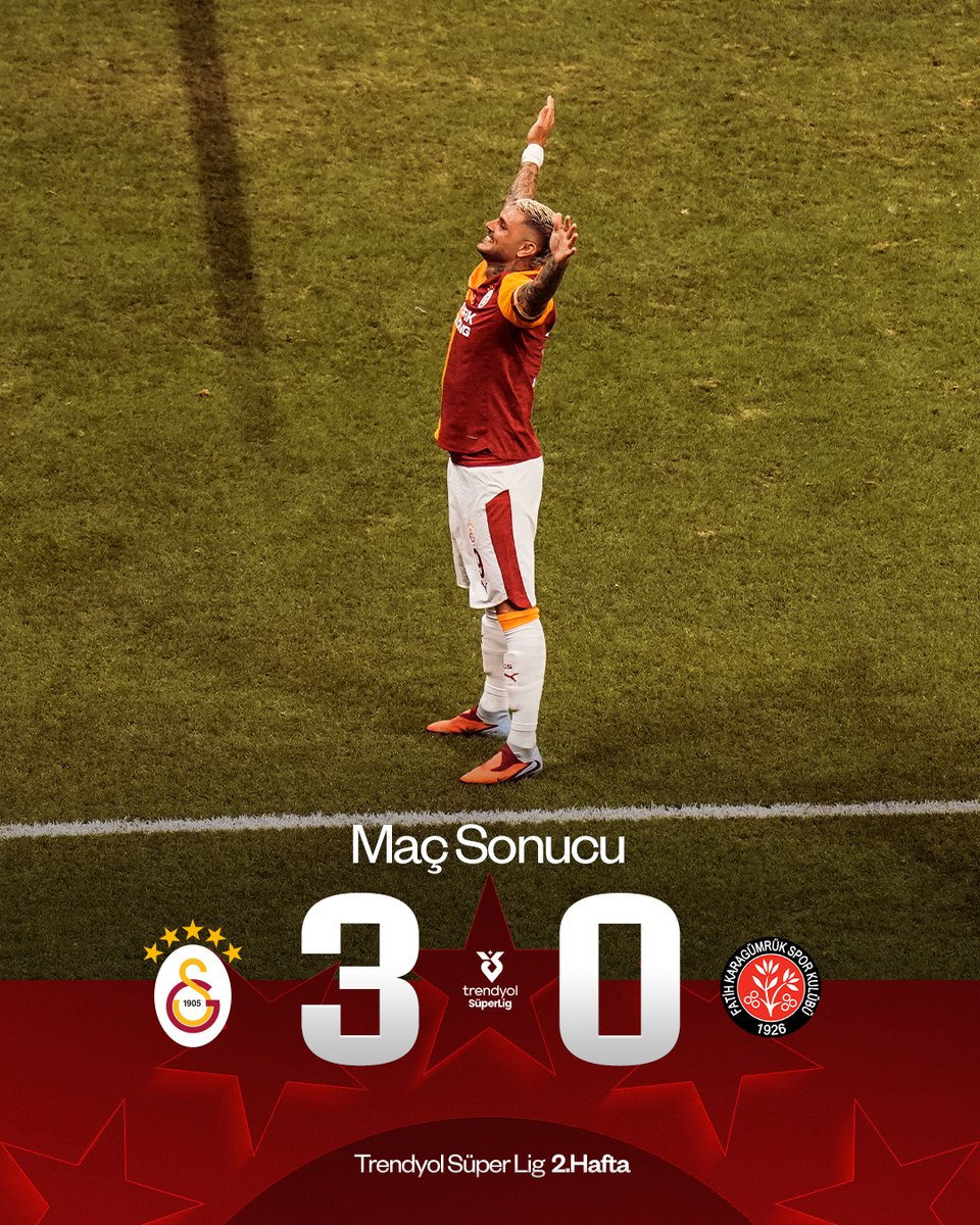 RAMS Park’ta 3️⃣ golle 3️⃣ puan bizim! 💪

Maç sonucu: Galatasaray 3-0 Fatih Karagümrük 👏

#GSvKG