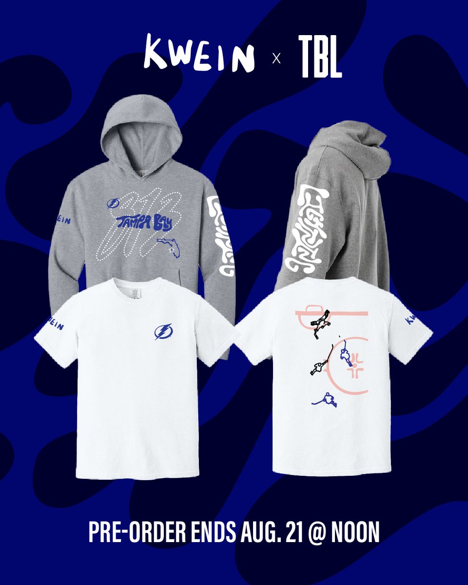 Introducing KWEIN x TBL

Kate is a graphic artist that has taken the TikTok world by storm. In her first NHL collaboration, she created two exclusive designs for the Lightning ⚡️

Shop now before it's too late: shoptbs.co/TBLxKWEIN