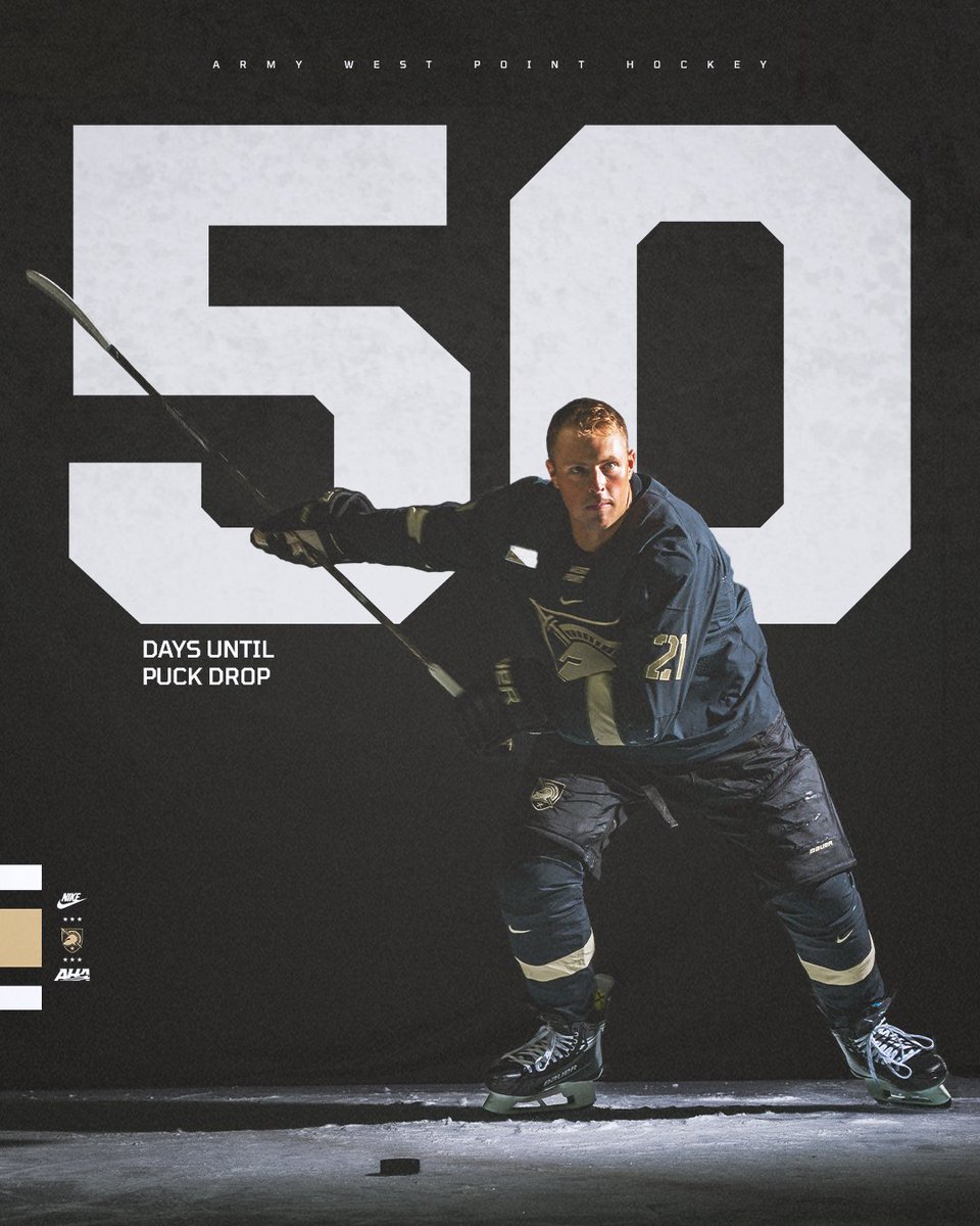 ArmyWP_Hockey's tweet image. Only 50 days left until puck drop for our 2025-26 season ⏳

#GoArmy