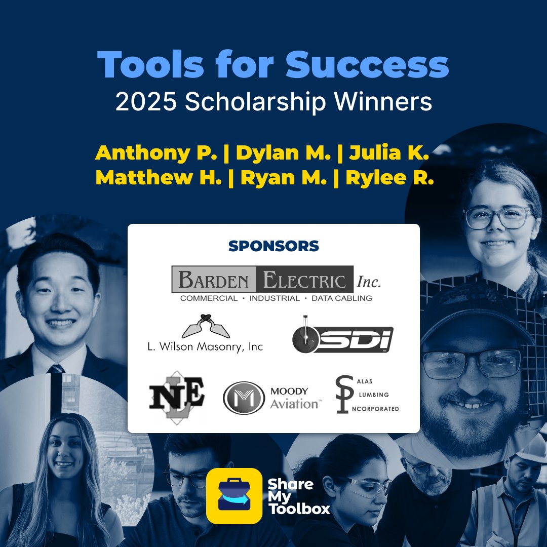 Meet the future of the trades. 💪

These outstanding students are turning passion into skill, and skill into impact. See the full list of Tools for Success Scholarship winners and the sponsors who believe in them: sharemytoolbox.com/scholarship/