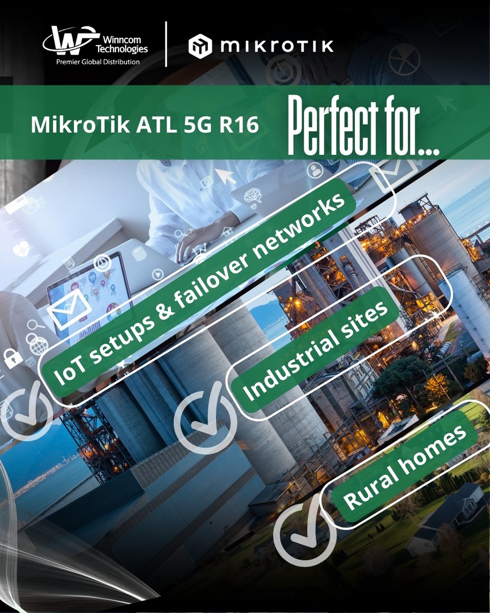 WinncomTech's tweet image. Part 2: High-Performance Connectivity with @mikrotik_com – Designed for harsh environments. Trusted by professionals.

👉 MikroTik + Winncom: Powering smarter networks. 
 #MikroTik #WinncomTechnologies #NetworkingSolutions #TechDistribution #MoreThanDistribution