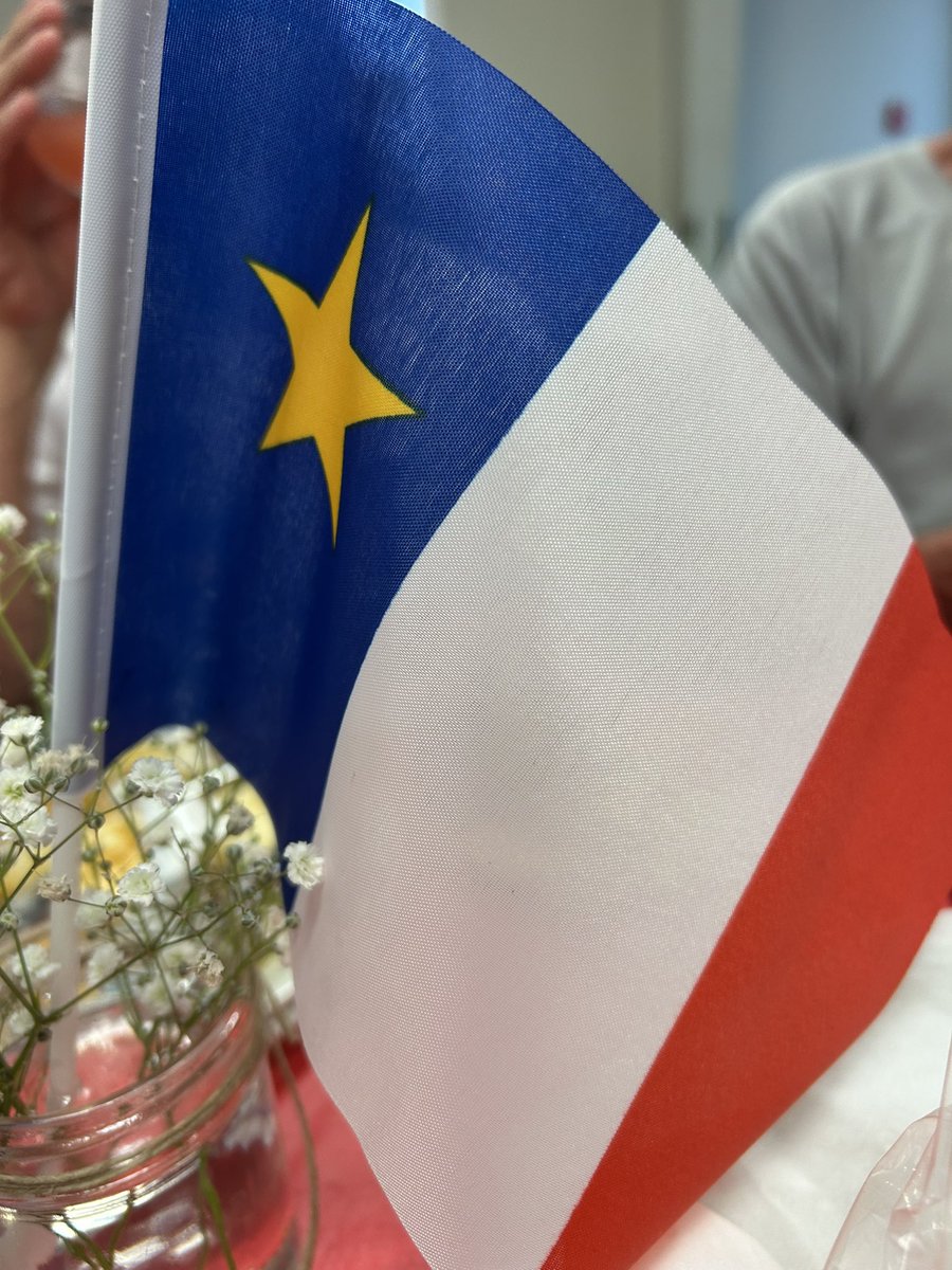 Enjoying our traditional dish ! 
Rappie pie or Rappure in French !
Local fire department is serving this meal ! Plus we are listening to Acadian music from a live band ! 
Vive L’Acadie!