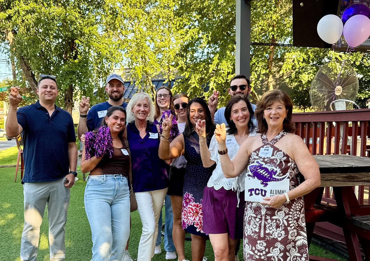 TCU Alumni (@tcualumni) on Twitter photo π THANK YOU to Frogs everywhere who joined our Welcome Happy Hour!
We loved reconnecting & meeting new Frogs! Look forward to seeing you at alumni events all year! π
#TCUAlumni #GoFrogs π THANK YOU to Frogs everywhere who joined our Welcome Happy Hour!
We loved reconnecting & meeting new Frogs! Look forward to seeing you at alumni events all year! π
#TCUAlumni #GoFrogs
