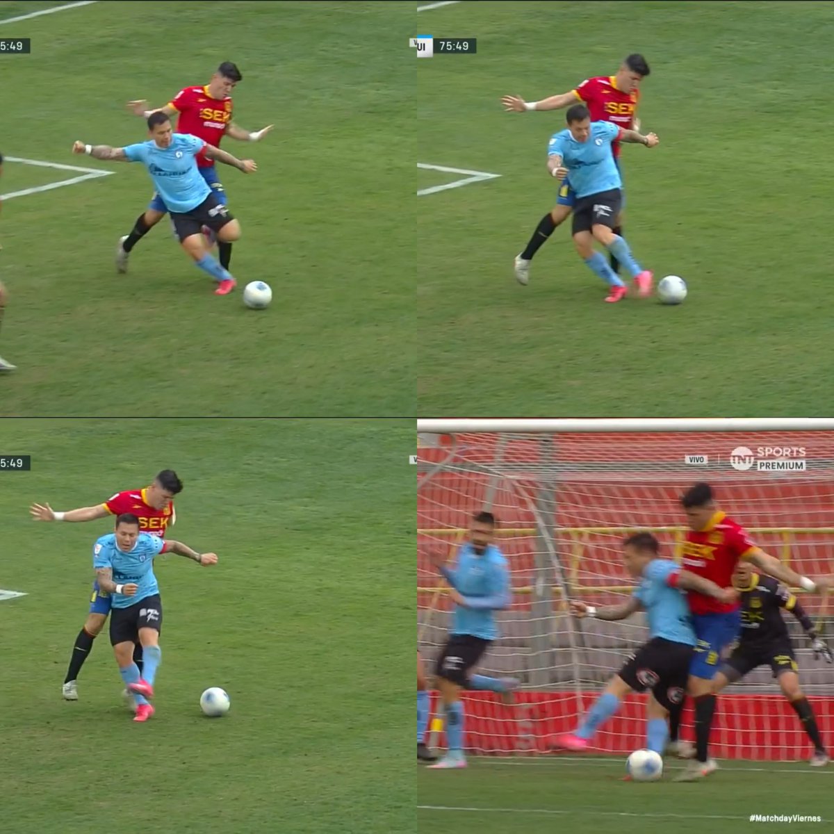 DiegoConstanzo's tweet photo. Insólito el penal que le cobraron a Deportes Iquique por supuesta falta de Tamayo sobre Ramos.

De verdad, no se entiende que nisiquiera el VAR haya intervenido. https://t.co/wJ8qUEctSv