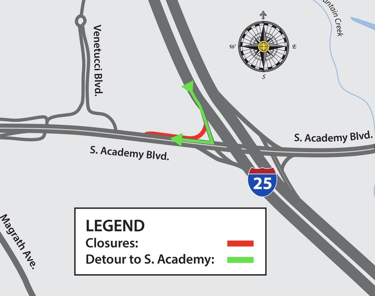 ColoradoDOT's tweet photo. #CDOT #News: #MAMSIP Update South Academy Boulevard Widening Project. Overnight closures on South Academy Boulevard between Venetucci Boulevard and Milton Proby Parkway for pavement milling/striping in @CityofCOS.
📰https://t.co/pNpBozovq8
#KnowBeforeYouGo #SlowfortheConeZone https://t.co/NPc6ty4V4S