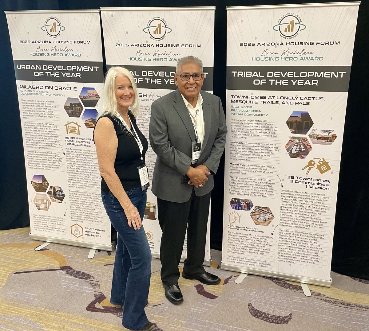 On the final day of the 2025 AZ Housing Forum, the state presented 6 'Housing Hero' Awards named in honor of the late Brian Mickelsen, an original member of the Arizona Housing Finance Authority &amp; City Mgr for Cottonwood. Click for a list of award winners!
housing.az.gov/sites/default/…