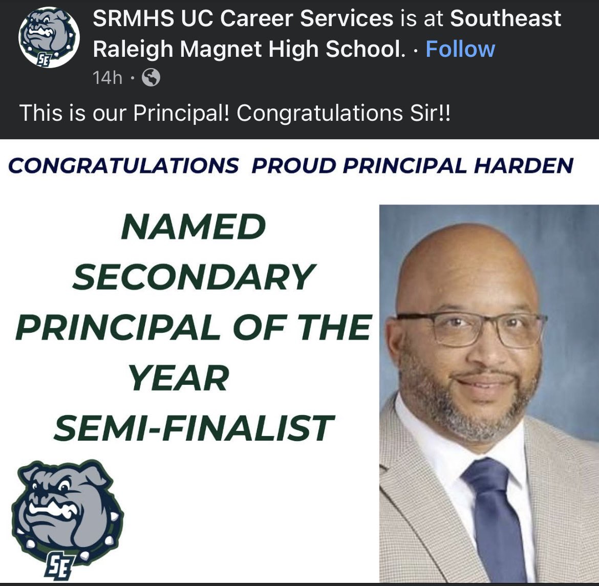 srmhsalumni's tweet photo. Congratulations, Principal Harden! https://t.co/edtduOVrAH