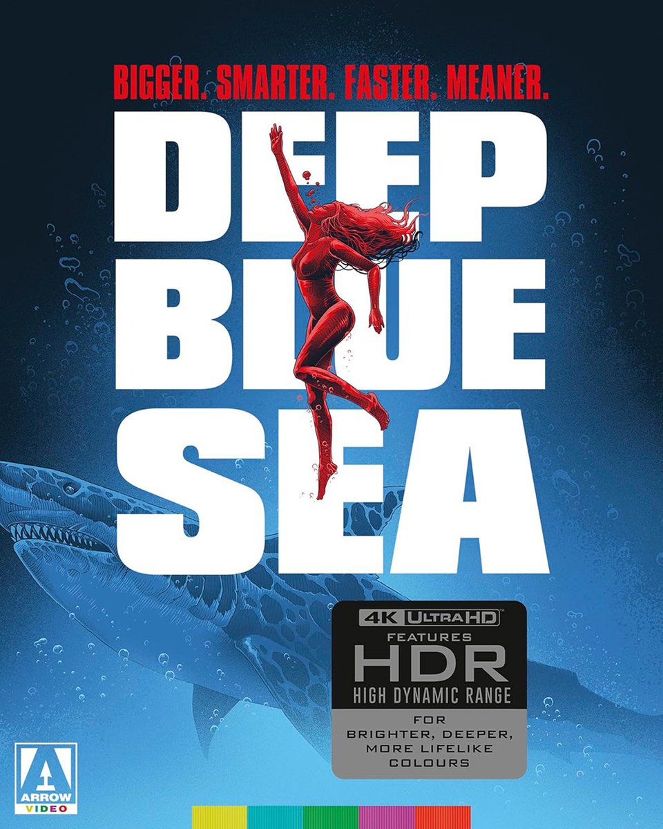 thedigitalbits's tweet photo. Bits #4K Review – @timsalmons dives into Renny Harlin's 1999 #sharksploitation classic DEEP BLUE SEA, available in a Limited Edition #4K #UltraHD release from @ArrowFilmsVideo. @BillHuntBits https://t.co/FEROAIebFl https://t.co/L6PDfpyeKP