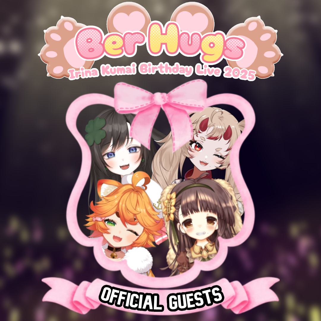 Irina Kumai 🧸熊井 いりな (@irinakumai) on Twitter photo ✨3D CONCERT GUEST ANNOUNCEMENT✨
These four lovely girls will be guests in my 3D CONCERT on August 24th!
<a href="/bunnyonvt/">Kiki Pyon-pyon</a>
<a href="/ch4ichan/">CH4I❌🤍</a>
<a href="/MikanTheMink/">🍊Mikan🍊</a>
<a href="/neppie_nep/">neppie 🌻 ⚔️</a>
Look forward to lots of silliness!
#BerHugs3D ✨3D CONCERT GUEST ANNOUNCEMENT✨
These four lovely girls will be guests in my 3D CONCERT on August 24th!
<a href="/bunnyonvt/">Kiki Pyon-pyon</a>
<a href="/ch4ichan/">CH4I❌🤍</a>
<a href="/MikanTheMink/">🍊Mikan🍊</a>
<a href="/neppie_nep/">neppie 🌻 ⚔️</a>
Look forward to lots of silliness!
#BerHugs3D