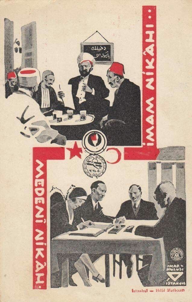 "İçeride ve dışarıda saygı ile tanınan Yeni Vatan, Yeni Sosyete, Yeni Devlet ve bunları başarmak için aralıksız devrimler.”

Cumhuriyet’in ilanının hemen ardından Atatürk Devrimleri kapsamında, 1926 yılında TBMM’de kabul edilerek yürürlüğe giren Türk Medeni Kanunu ile ilgili