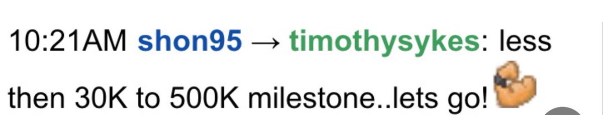timothysykes's tweet photo. Everyone please retweet and congratulate this GREAT and hardworking https://t.co/occ8wKmlgm student Shon95 whose closing in on a BIG MILESTONE and shows up day in day out and really grinds and hustles — that work ethic is THE KEY TO SUCCESS OVER TIME!!! Keep going Shon!!!! https://t.co/WZVkYBac09