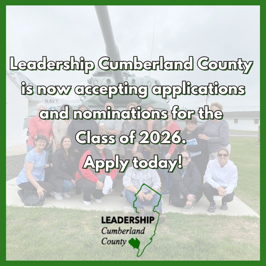 Calling all Cumberland County Leaders‼️Leadership Cumberland County is now accepting applications and nominations for the Class of 2026. Apply today! Visit theauthoritynj.com/lcc to learn more!🌟