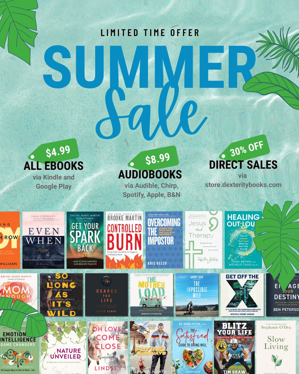 🌊☀️MASSIVE SUMMER SALE!!!! $4.99 ebooks, $8.99 audiobooks, and 30% off physical books. Ends August 31.

#booksale #ebooksale #audiobooksale