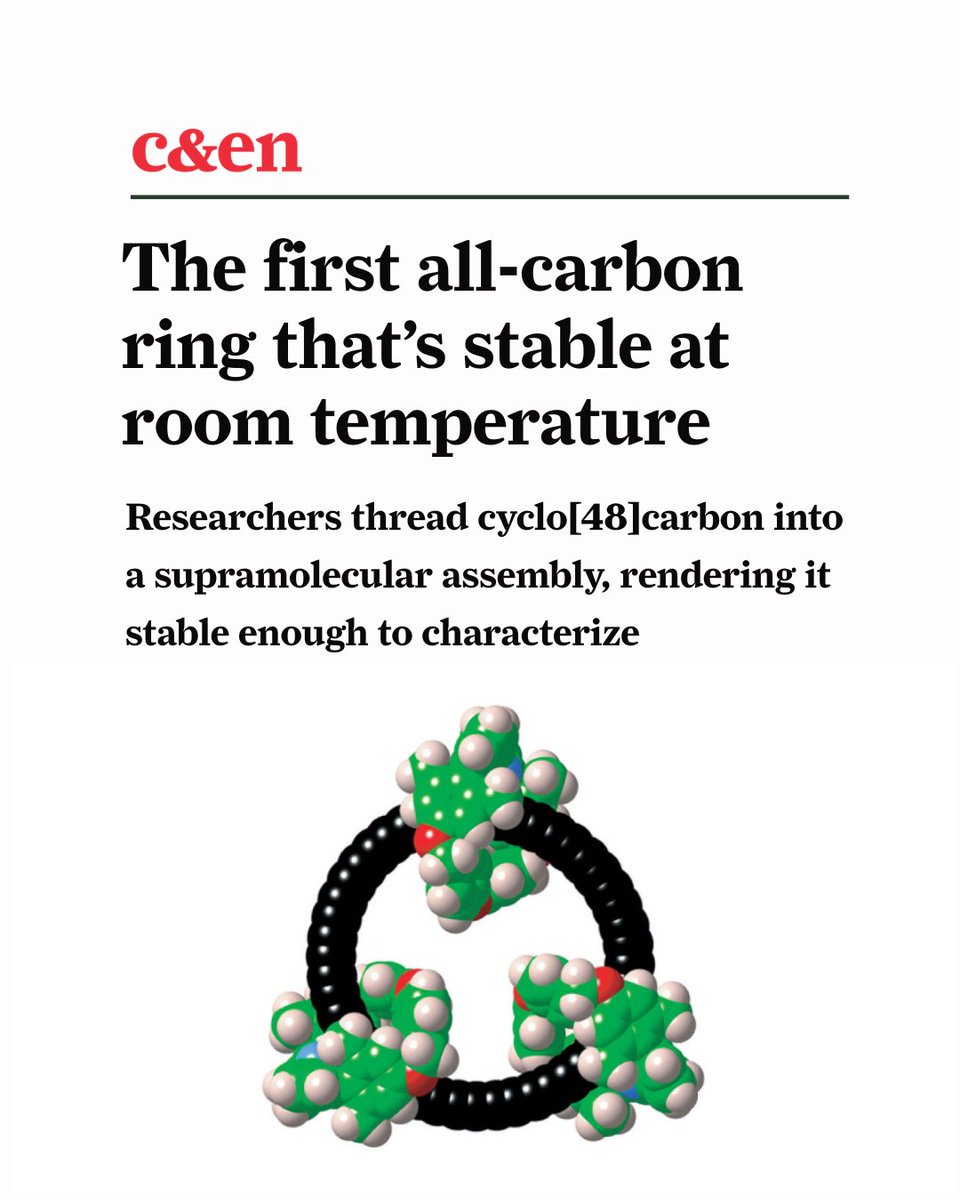 For the first time, researchers have created an all-carbon molecular ring that is stable in solution at room temperature, with a bit of supramolecular support. cen.acs.org/physical-chemi…