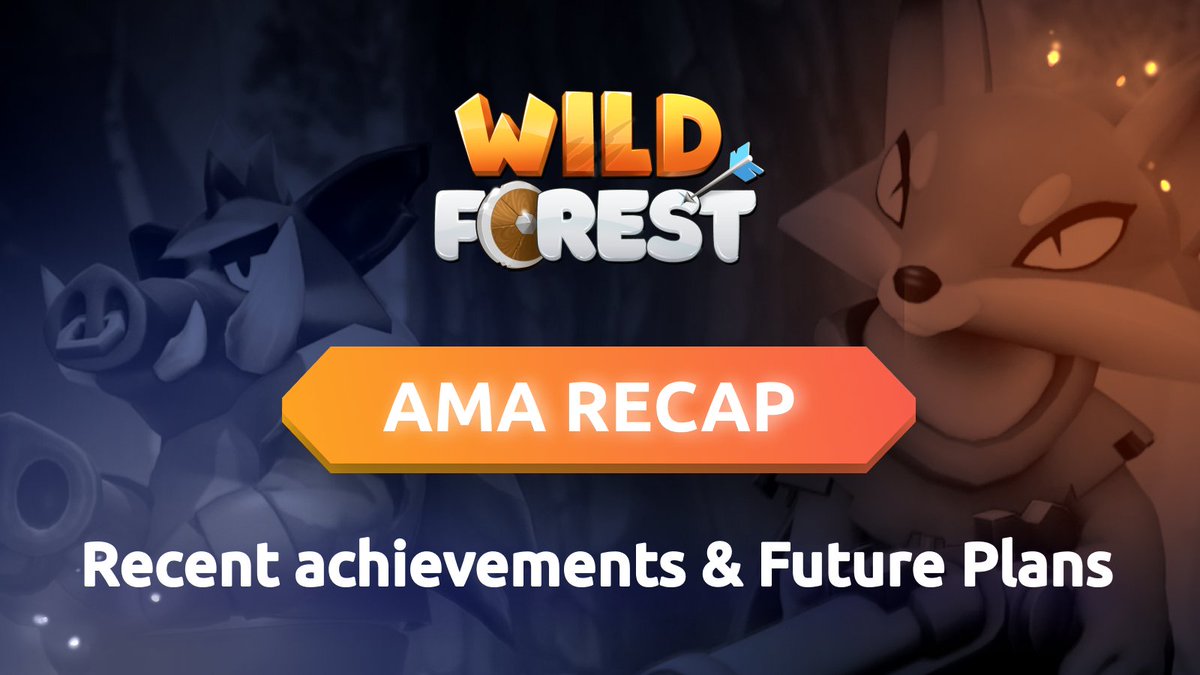☀️ Wild Forest AMA Recap: Yesterday we had a streaming with Sasha and Seb 😍

Here are the latest WF achievements shared:
📈 DAU more than doubled recently
🔥 5M $WF burnt from in-game revenue
💰 40M $WF staked
🎮 14.5M $WF spent in-game in 6 months
🆕 New perks, units, maps, &amp;