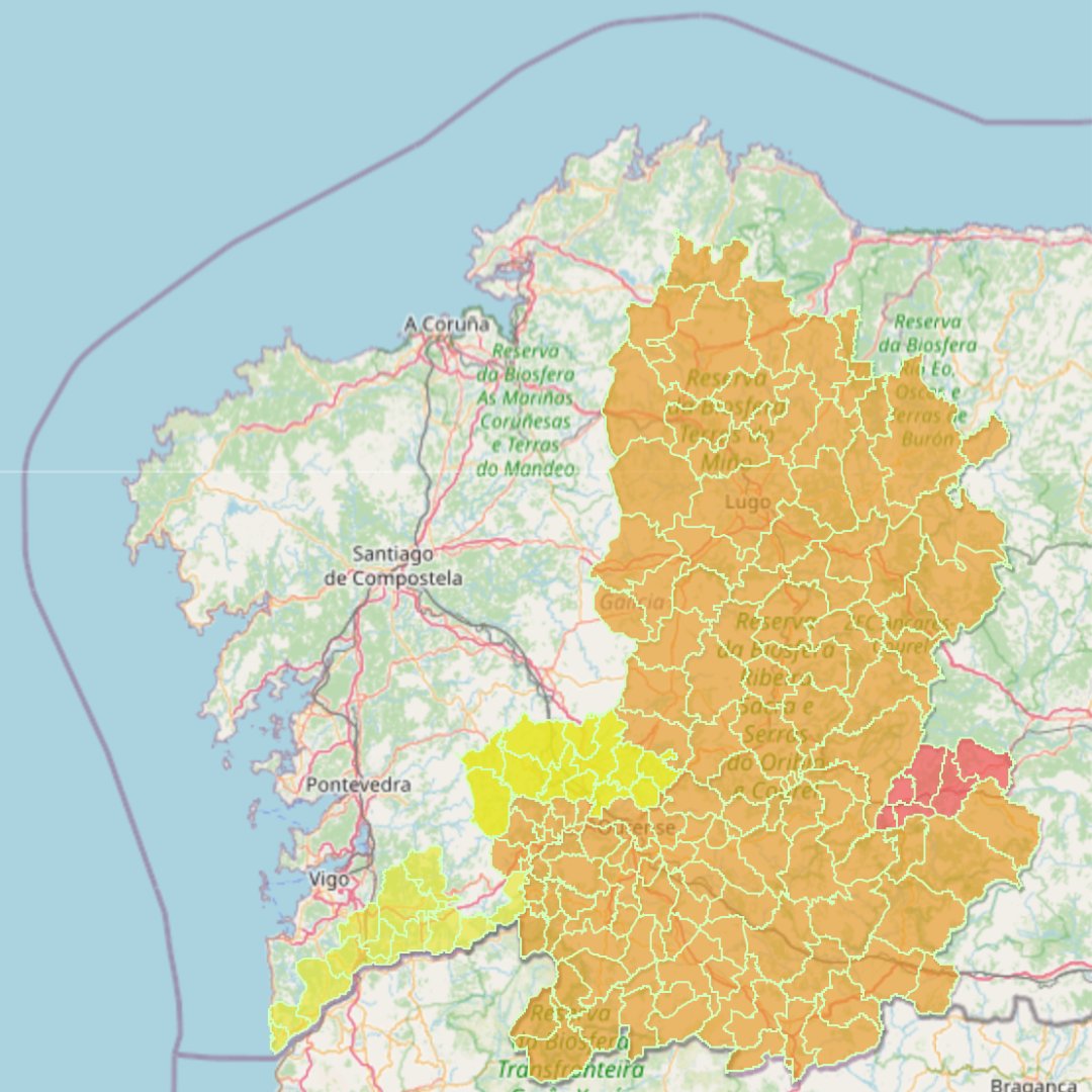 Máis de 30 concellos confinados: a Dirección Xeral de Emerxencia activa o ES-Alert en Oímbra, Cualedro, Monterrei, Laza, Verín, Riós, A Mezquita, A Gudiña, Viana do Bolo, Manzaneda, Chandrexa de Queixa e Montederramo entre outros concellos ourensáns porque os incendios seguen sen