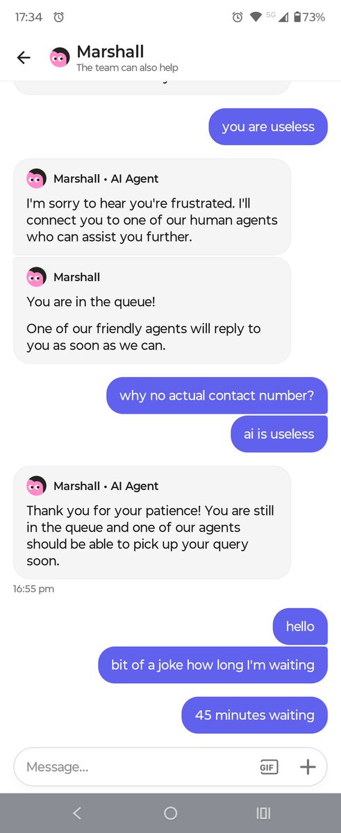 Supracrip's tweet photo. @getmarshmallow  over 50 minute wait time seriously? https://t.co/JEY00vRI6C