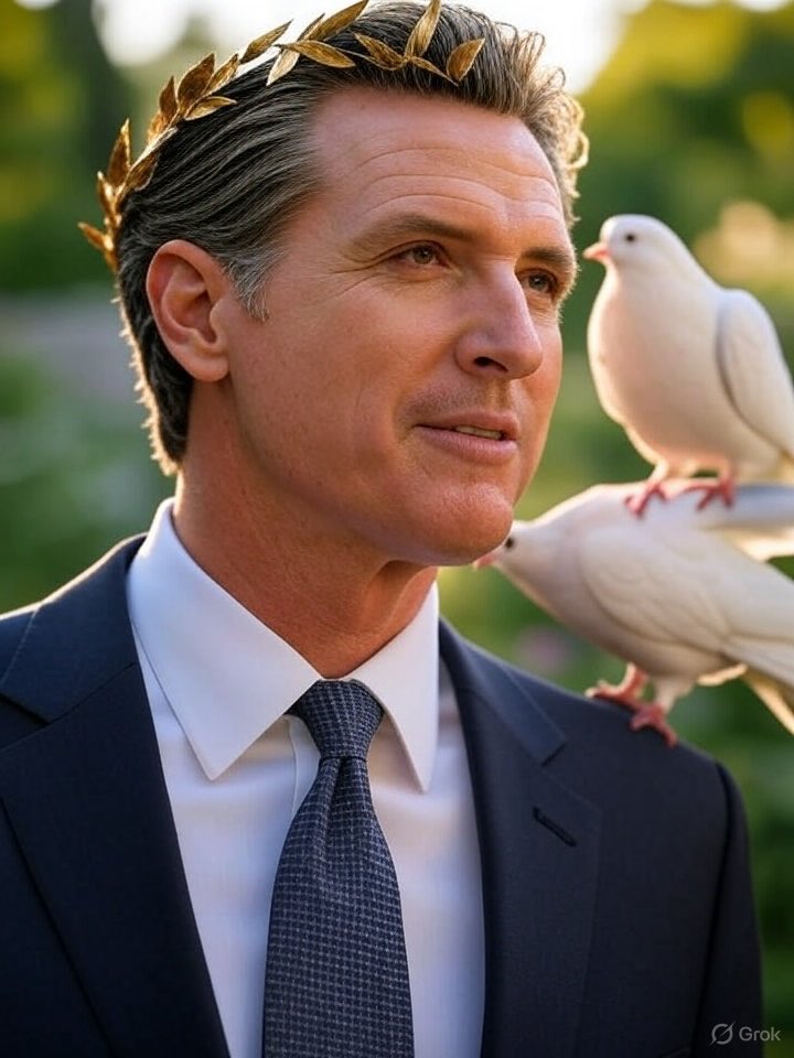 NOBEL PEACE PRIZE FOR GAVIN “the Great” CHRISTOPHER NEWSOM NOW!! Make America Great Again!! 🕊️