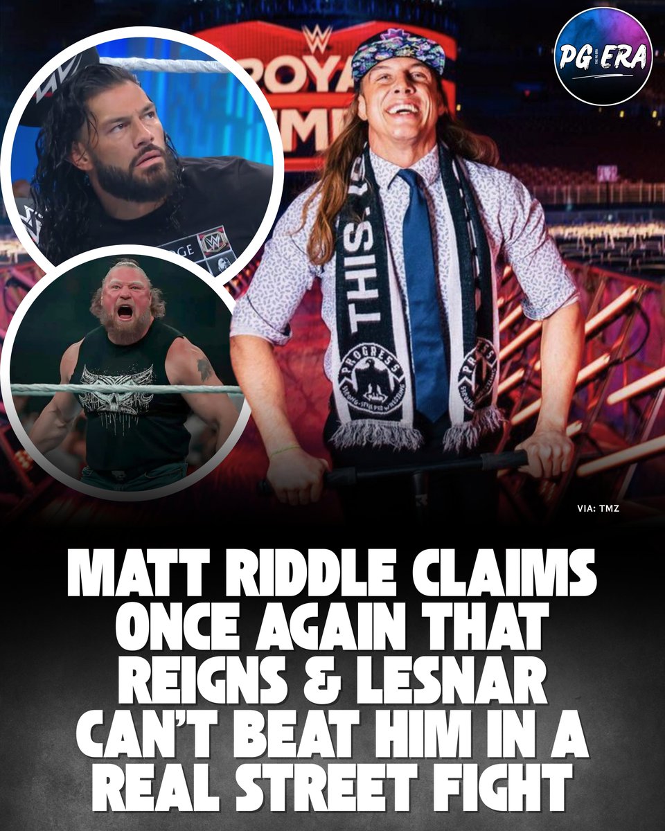 thepgeraa's tweet photo. Matt Riddle says his past comments about Goldberg, Brock Lesnar, CM Punk & Roman Reigns caused major backstage heat 🔥

Riddle stands by his words: “I’m real. If you can’t take the heat, stay out of the kitchen.”

He claimed once again that Reigns & Lesnar could beat him in WWE, they wouldn’t stand a chance in a real street fight 😳