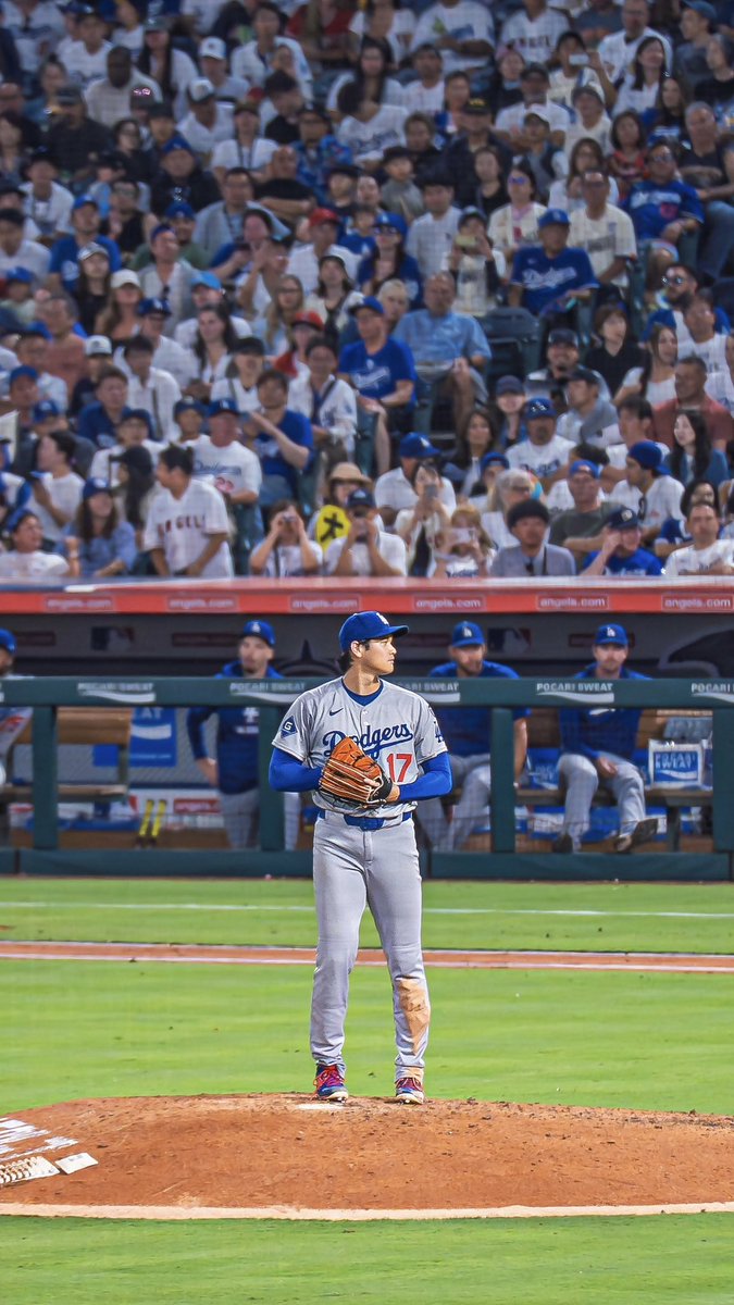tonysib16's tweet photo. Shohei Ohtani. Still in awe I got to witness this AND capture it myself at Angel Stadium for an away game. LETS GO DODGERS!!! New series this weekend time for those W’s!!! https://t.co/tUtvqXtWMA