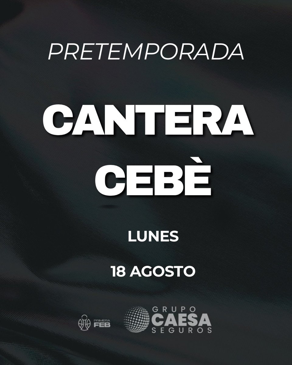 🏀  PRETEMPORADA 🏋️

4️⃣ Jugadores de cantera , iniciarán la pretemporada con el primer equipo 
 
Los 4️⃣ chicos cartageneros se pondrán el lunes a los mandos del coach Félix Alonso

#CanteraCebé 🤍🖤
