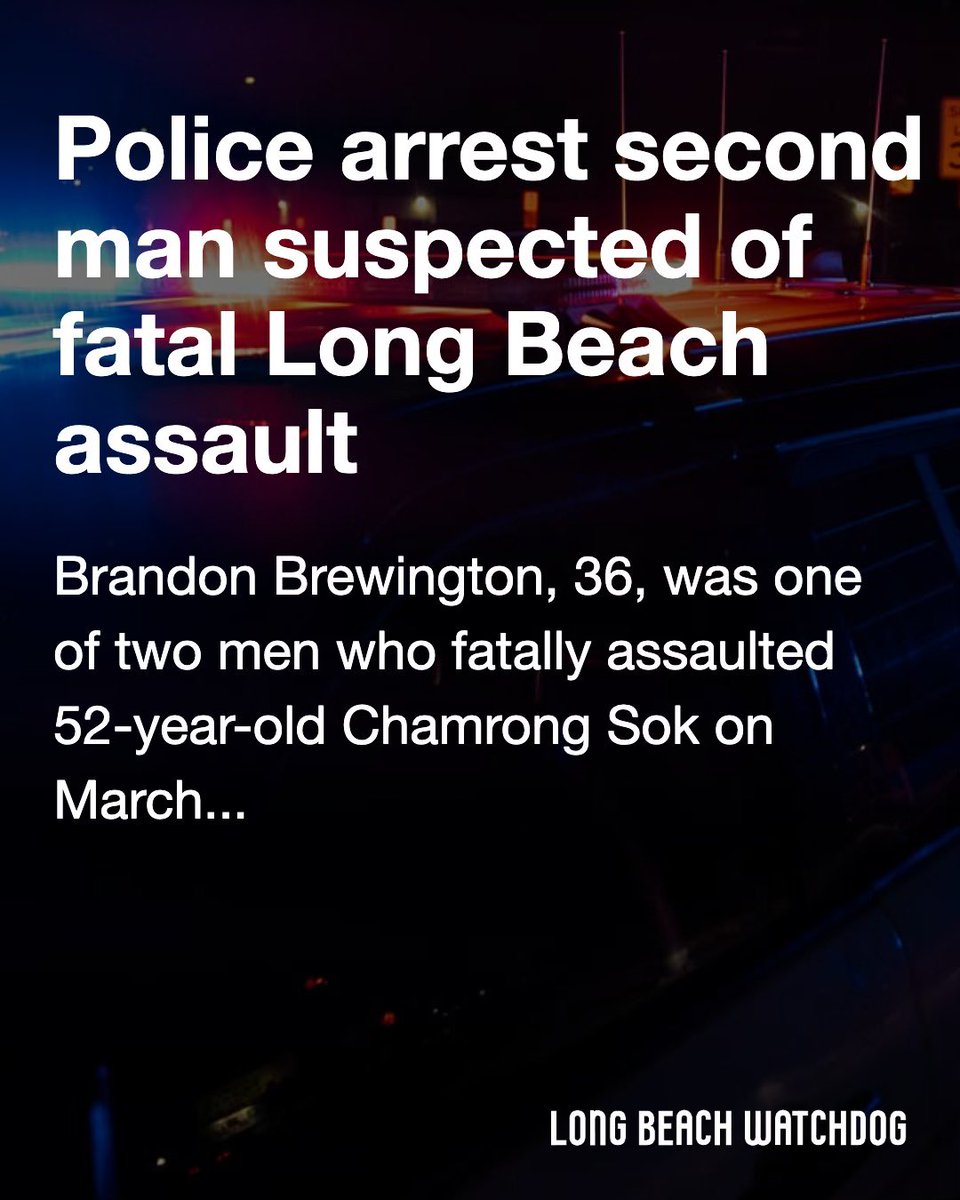 A 36-year-old Long Beach resident has been arrested on suspicion of fatally assaulting a unhoused man back in March, police announced Thursday night.

Read more on the Watchdog. lbwatchdog.com/police-arrest-…