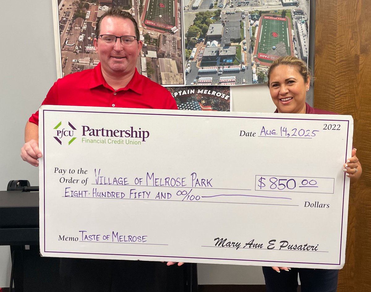 PFCU is a proud sponsor of the Taste of Melrose Park.  The taste runs from Aug. 29 - 31 at the Civic Center at 1000 N. 25th Ave.  With over 60 food vendors, carnival rides, live music, and more, the taste is a fun-filled event for the whole family.  #mypfcu   #TasteOfMelrose