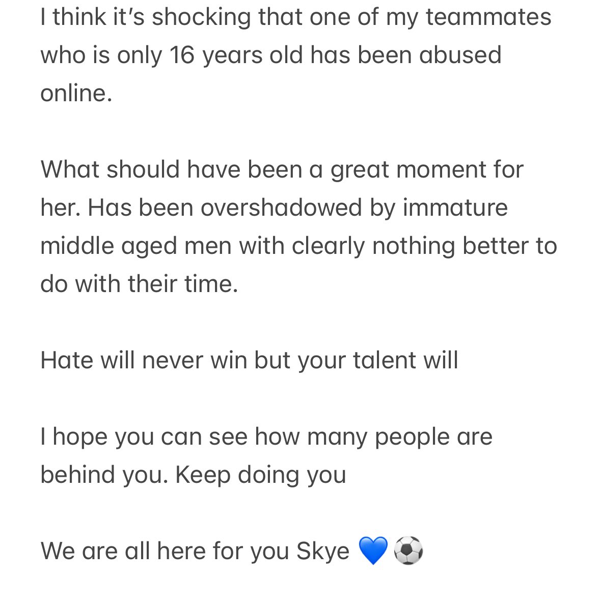 We’re all here for you Skye 💙⚽️ <a href="/KilmarnockWFC/">Kilmarnock FC Women</a>