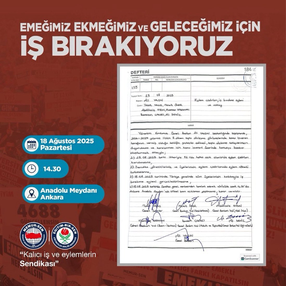 bilalaksoys's tweet photo. 📢EYLEM ÇADIRI KURUYORUZ❗️
📢İŞ BIRAKIYORUZ!❗️
📢MİTİNG YAPIYORUZ ❗️

Hükümetin ikinci teklifte aklımızla alay edercesine taban aylığa 1000 ₺ zam önermesi,bunun dışında adım atmaması üzerine “eylem kararları alınmıştır
#EmekveEkmeğimizİçin
@tcbestepe 
@HMBakanligi 
@csgbakanligi https://t.co/XNZRyH4bdq