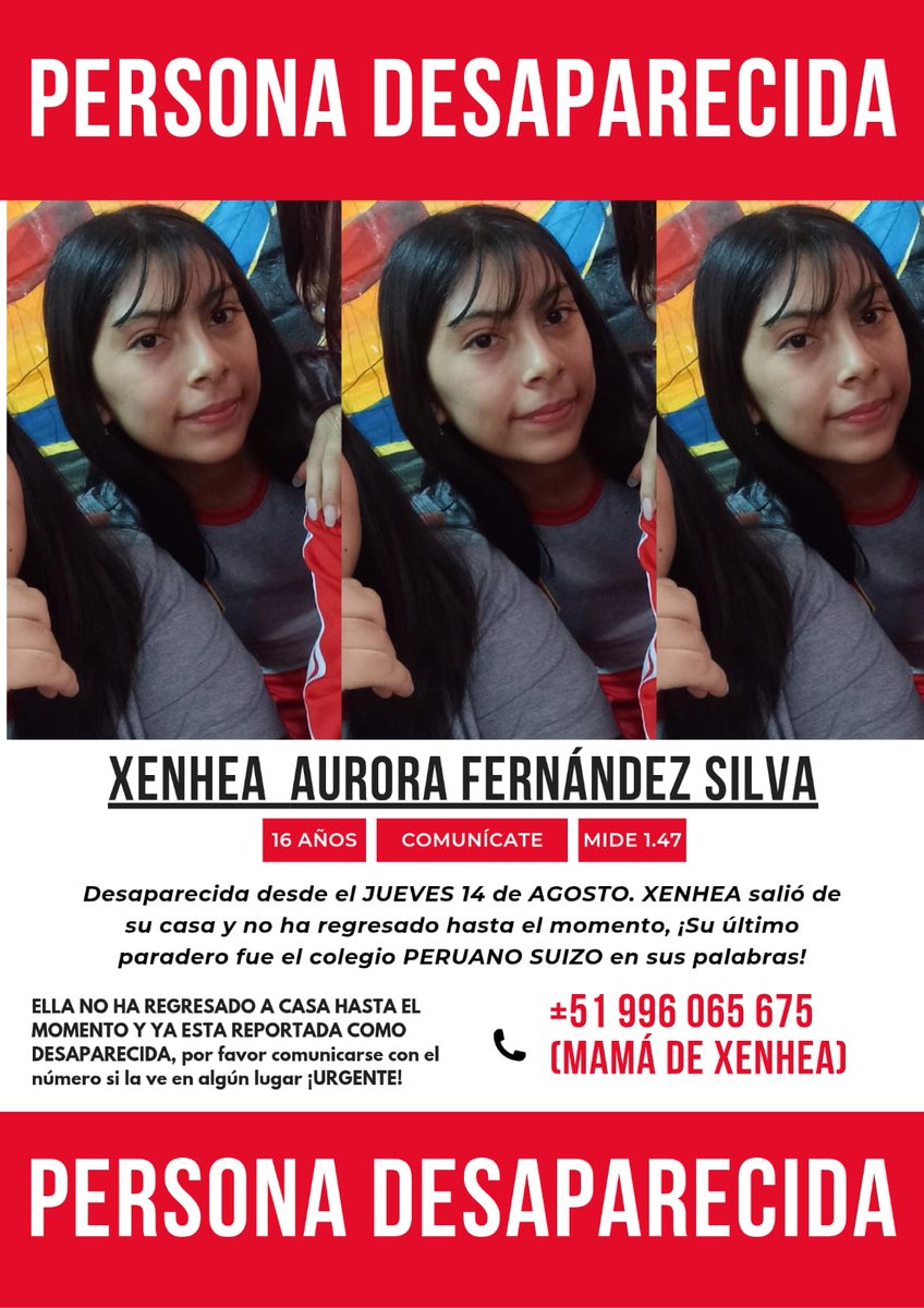 cconeres's tweet photo. chicos porfavor ayuden a difundir ☹️, es la amiga de una amiga cercana ☹️
den rtw!!! https://t.co/wtTbbOmlBy