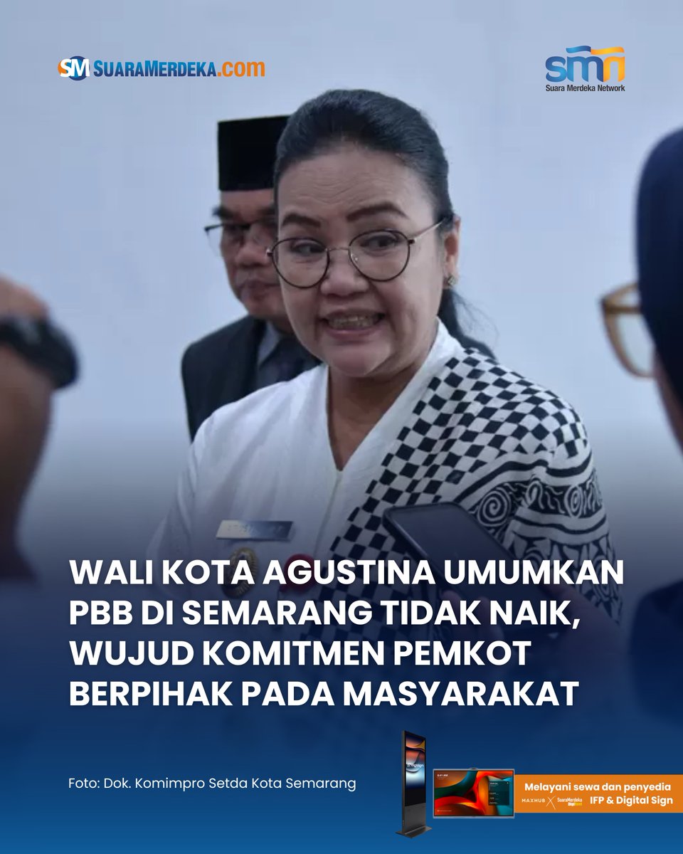 Wali Kota Semarang kembali memberikan insentif fiskal daerah berupa pembebasan, pengurangan, dan penerapan prinsip keadilan dalam pembayaran PBB tahun 2025.

suaramerdeka.com/semarang-raya/…

#suaramerdeka #walikotasemarang #semarang #pbbsemarang #pemkotsemarang #pajakbumidanbangunan