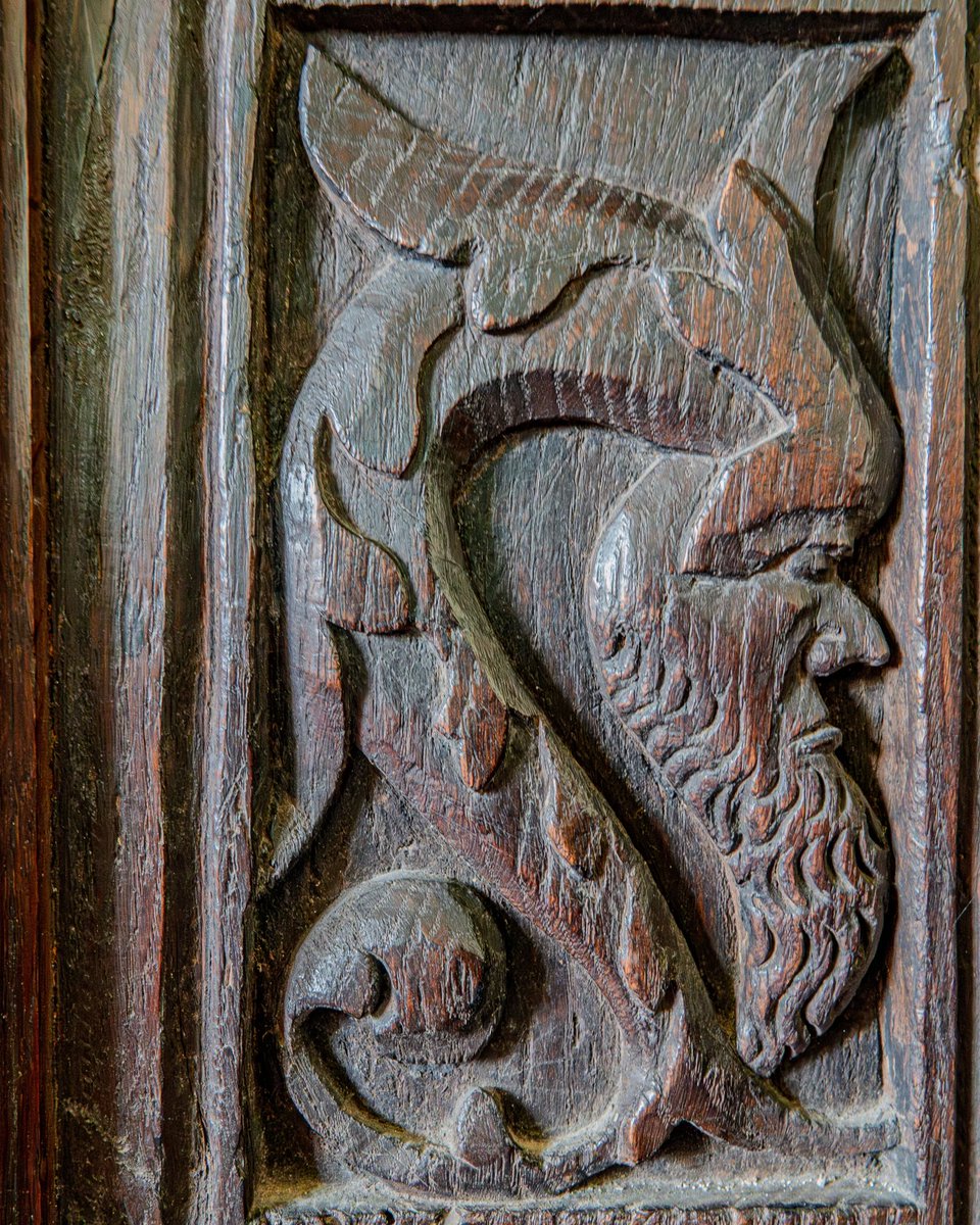 Detail from the medieval carving on the pulpit