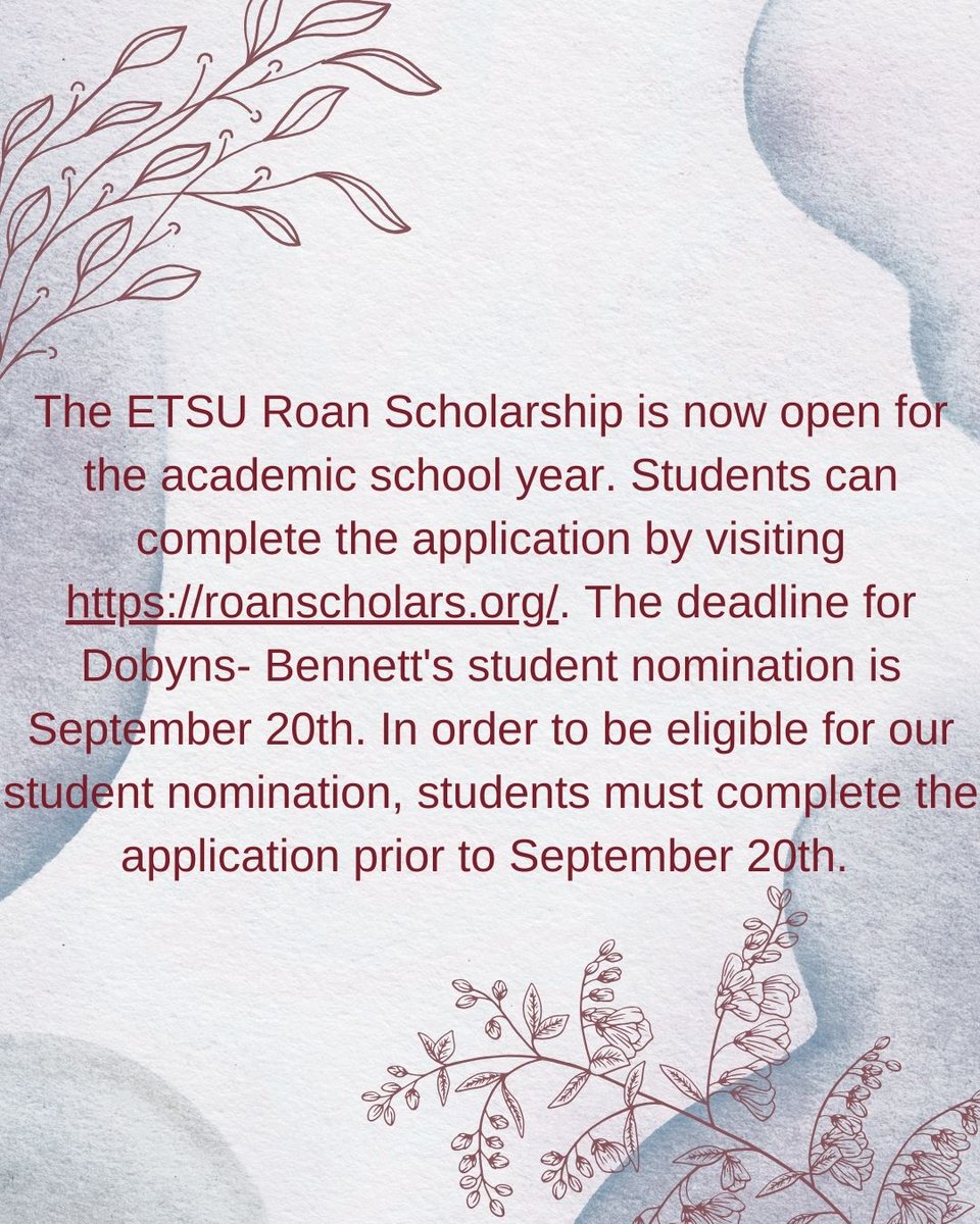 ETSU bound Seniors!! Take advantage of this scholarship opportunity!