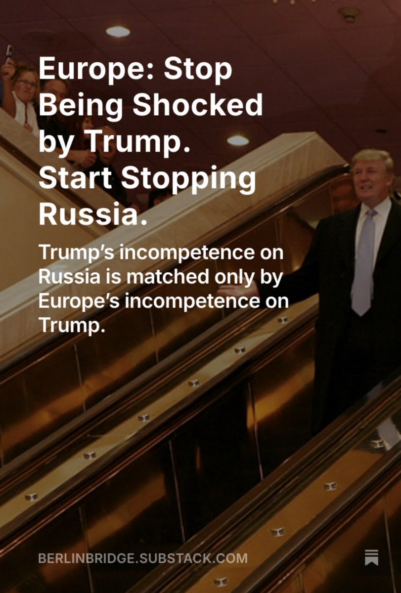 Whatever happens in Alaska, Europe needs to stop being shocked by Trump and start stopping Russia.
open.substack.com/pub/berlinbrid…
