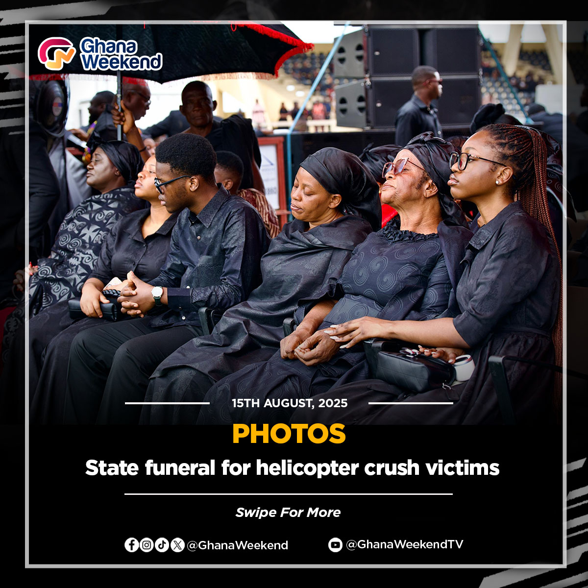 Photos from the State Funeral for the helicopter crash victims at the Independence Square.

[Photos]
instagram.com/p/DNYgizksLbI/…

#GhanaWeekend
#GhanaMourns