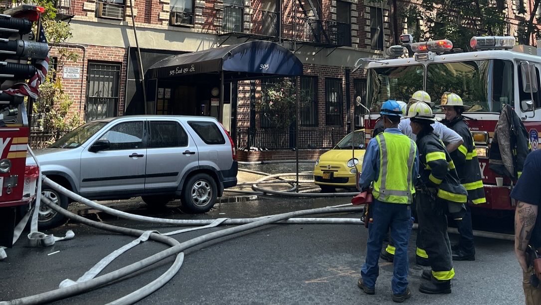 FDNY's tweet image. The #FDNY responded to reports of a fire at 10:04 a.m. Friday at 305 East 95th Street in Manhattan.

“Units arrived within four minutes and discovered fire on the roof. That fire quickly extended to the cockloft, which is the area between the top floor ceiling and the roof level.