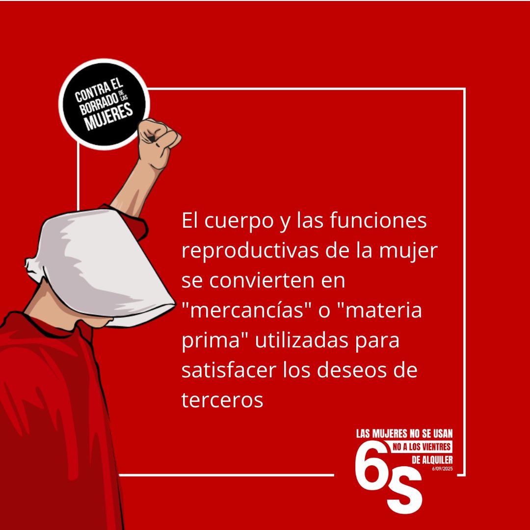 El alquiler de vientres es "una cosificación y explotación del cuerpo femenino, independientemente de que la gestante reciba o no una compensación económica". Tribunal Supremo
📍#6SMadrid Únete a la denuncia de las organizaciones feministas ➡️ forms.gle/Azy3s3EtSFXN7m…