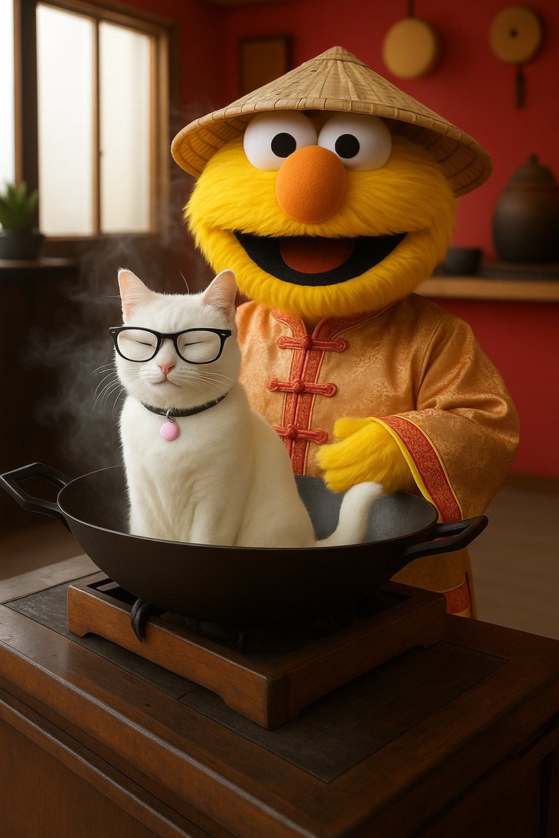 Elmo good host. I invite <a href="/catturd2/">Catturd ™</a> over for dinner. He special I̶n̶g̶r̶e̶d̶i̶e̶n̶t̶ guest