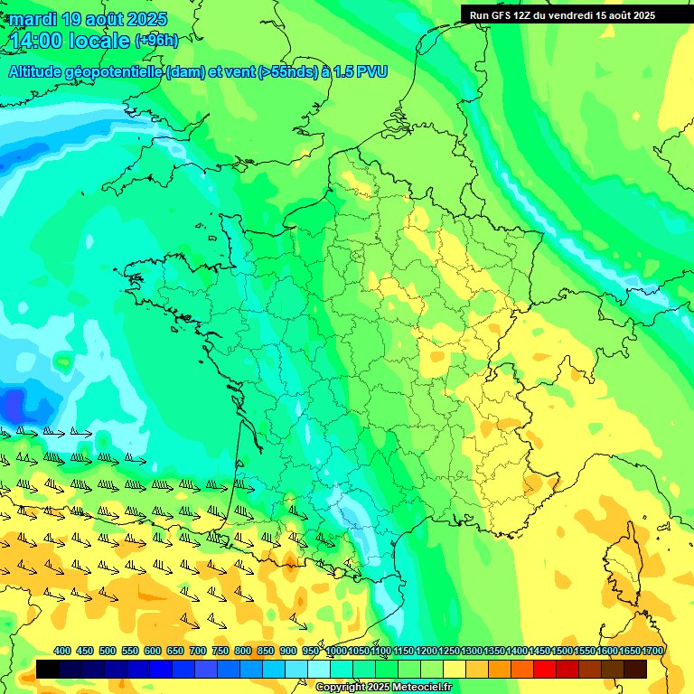 La_Meteo_du_13's tweet photo. Fin de canicule confirmée dans le Sud-Est à partir du mardi 19 Août! Grâce au passage d'une perturbation qui va apporter de l'air océanique plus frais et de nombreux orages sur notre pays.

Encore quelques jours à tenir 🙂

Image : GFS https://t.co/49BS1aprr5