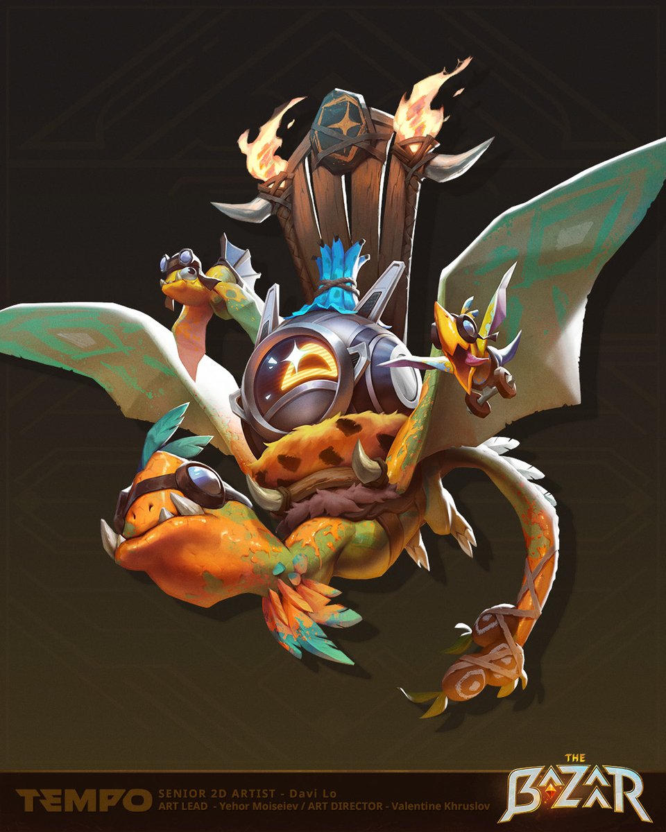 lo_pavo's tweet photo. Dooley Primal skin I had the opportunity to work on, for @PlayTheBazaar ! Full credits on artstation https://t.co/qO1Q4I1IbK