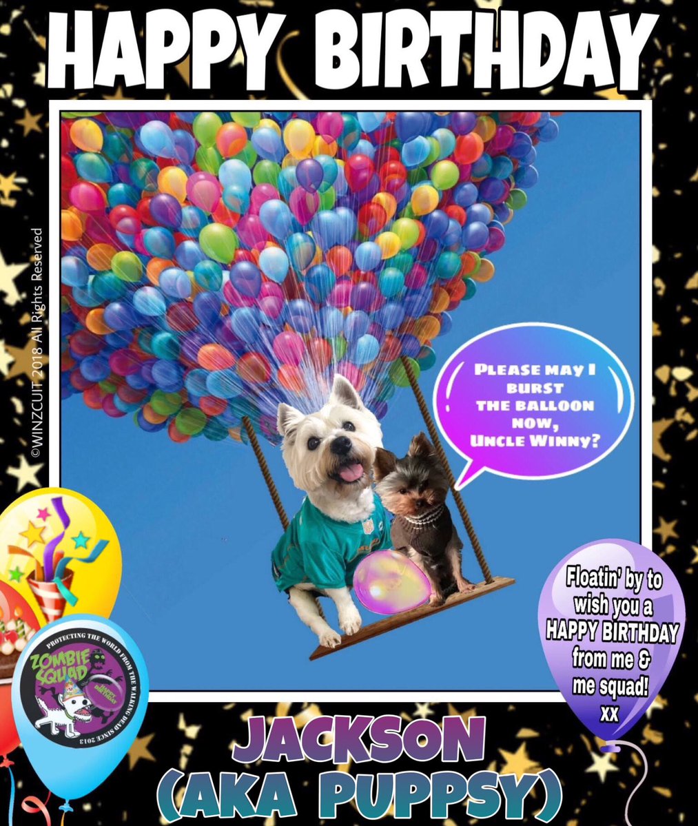 ZombieSquadHQ💖💚🧡💚🩵© (@zombiesquadhq) on Twitter photo 🎂Wishing a very 🎁HAPPY BIRTHDAY🎉 to our pawsome pal, JACKSON (aka PUPPSY) from Leada Lord Billy & your ZS pals.🎈 We hope your special day is full of tasty treats, belly rubs & cayke, soldyer. RaaAAA!
♥️💛🎂🎁🎈🎉
<a href="/JacksonTheHuski/">IamPuppsyX</a> <a href="/ZSBirthday/">ZS Birthday🎂🎁🎉</a> #ZSHQ 🎂Wishing a very 🎁HAPPY BIRTHDAY🎉 to our pawsome pal, JACKSON (aka PUPPSY) from Leada Lord Billy & your ZS pals.🎈 We hope your special day is full of tasty treats, belly rubs & cayke, soldyer. RaaAAA!
♥️💛🎂🎁🎈🎉
<a href="/JacksonTheHuski/">IamPuppsyX</a> <a href="/ZSBirthday/">ZS Birthday🎂🎁🎉</a> #ZSHQ