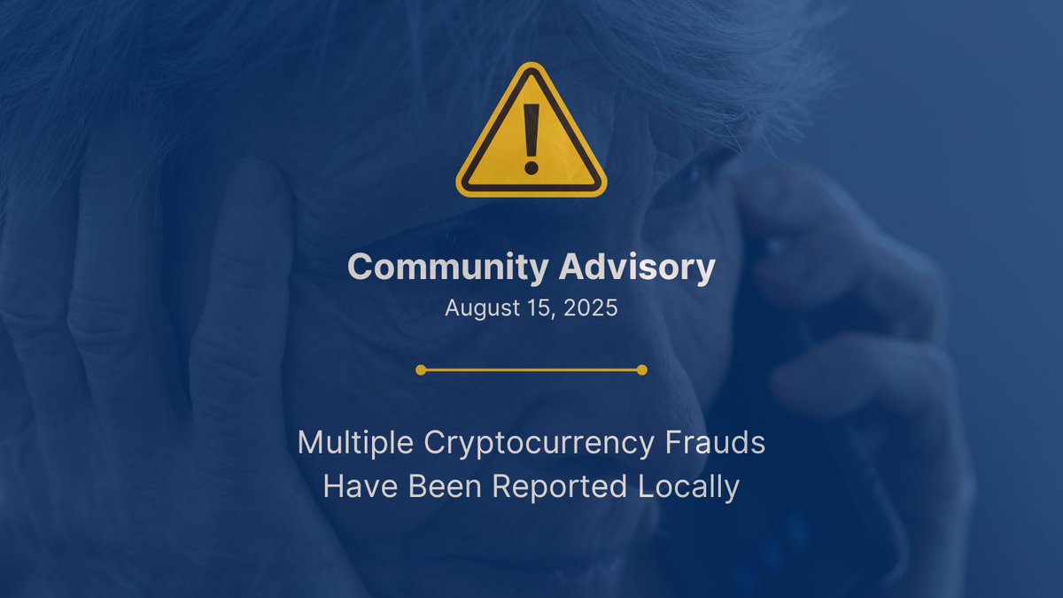 Media Release: North Bay Police Service Issues Community Alert After  Multiple Cryptocurrency Fraud Reports Read the Media Release: 🔗  https://t.co/Zb0gYazOc2