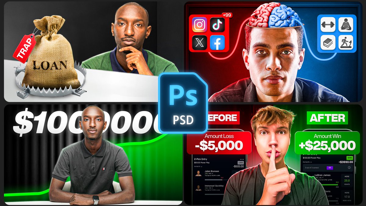 🎁 PSD Thumbnails — FREE to download!

📩 To access:

1️⃣ Like
2️⃣ Follow
3️⃣ Retweet
4️⃣ Comment “PSD”

Once done, I'll DM the Drive link.