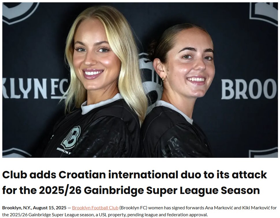 The <a href="/GainbridgeSL/">Gainbridge Super League</a> didn't exist when I wrote the below tweet. Ana Markovic's following has since climbed to 3M insta / 1.5M tiktok. I saw the vision!

Former ALW players Leah Scarpelli, Jordan Thompson, Catherine Zimmerman, Emily Pringle and Hope Breslin all play for Brooklyn FC.