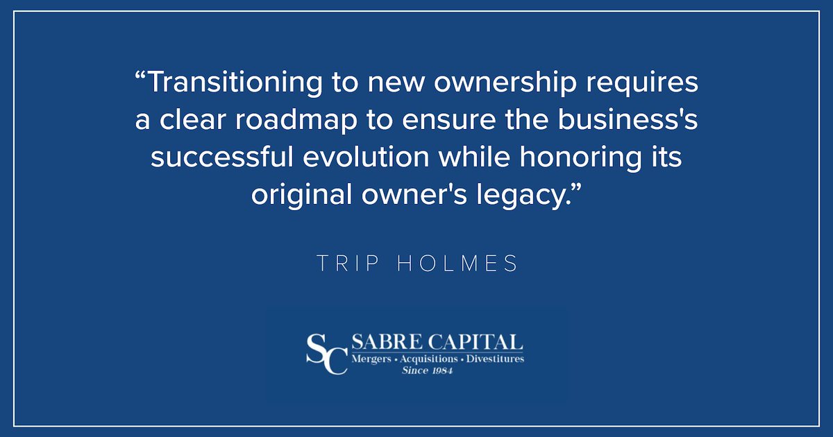 Sabre Capital brings decades of experience guiding business owners through pivotal transitions such as mergers, acquisitions, growth strategies, and succession planning. We deliver fair, strategic outcomes that protect your legacy. bit.ly/2Hgfey7 #SuccessionPlanning