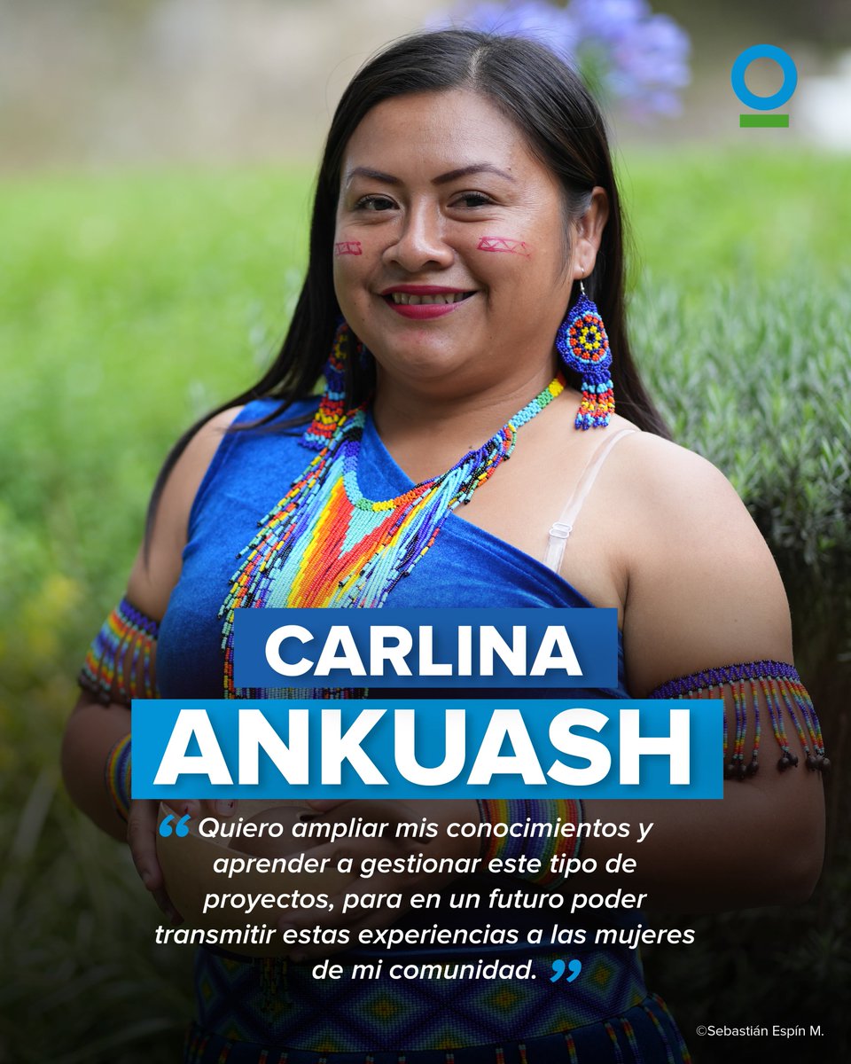 CI_Ecuador's tweet photo. Conoce a Carlina Ankuash, mujer Shuar de Warints 🌿
Becaria #PMIA, Carlina impulsa un proyecto para el monitoreo de flora y fauna, la restauración forestal y la creación de viveros escolares y familiares.
#PMIA https://t.co/MpMBeet1zT