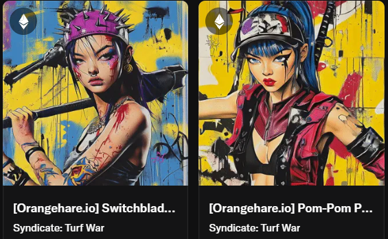 EthNameCreator (@enscreator) on Twitter photo Only 80 NFTs in this collection—just 9 exist for each lady. I’m in love with this art and couldn’t resist the animated NFTs. 💃🎨✨🔥
#NFT #CryptoArt #DigitalArt #AnimatedNFT #OpenSea #NFTCommunity #SyndicateTurfWar
<a href="/OrangeHare_io/">OrangeHare</a>
opensea.io/collection/syn… Only 80 NFTs in this collection—just 9 exist for each lady. I’m in love with this art and couldn’t resist the animated NFTs. 💃🎨✨🔥
#NFT #CryptoArt #DigitalArt #AnimatedNFT #OpenSea #NFTCommunity #SyndicateTurfWar
<a href="/OrangeHare_io/">OrangeHare</a>
opensea.io/collection/syn…