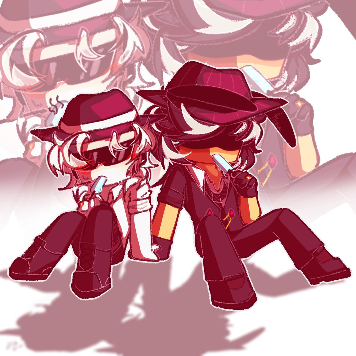 Today it's so HOT!!! 【♧#DoubleFedora ♤】 #doublefedora