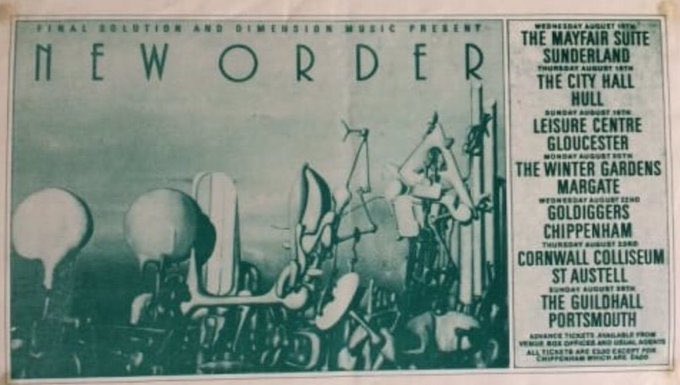 New Order OTD 1984: Mayfair Suite, Sunderland
“I think they're a bunch of miserable bastards, but I'd go and see any band that play in Sunderland on a Wednesday night. We haven't had anyone here since Musical Youth." - Audience member Sharon, quoted in the NME review