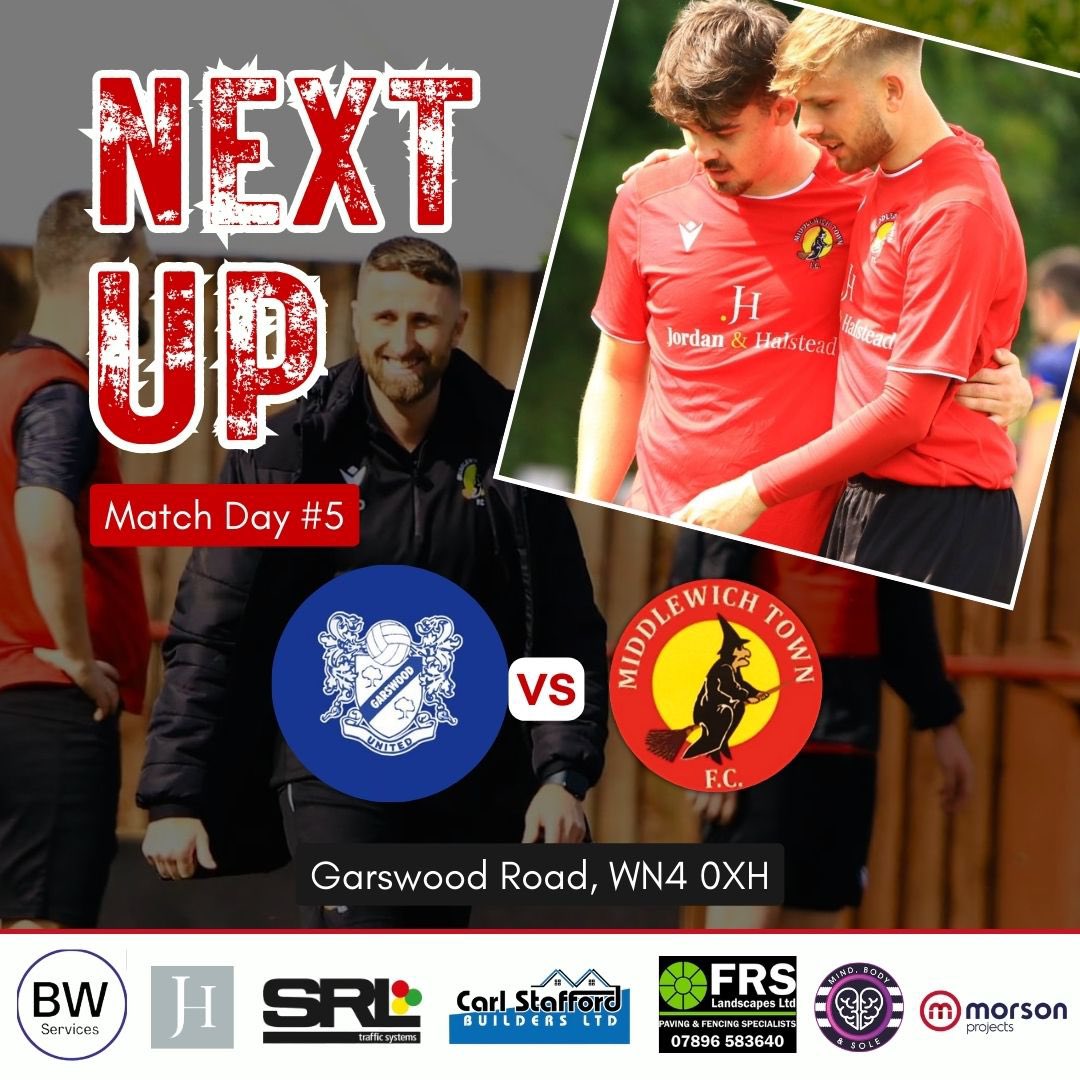 Middlewich Town FC (@middlewichfc) on Twitter photo On our travels tomorrow in the league.
🔴⚫️⚽️
🆚 <a href="/GarswoodUTD/">Garswood United F.C</a>
📆 Saturday 16th August
🏟 WN4 0XH
🏆 <a href="/CheshireFL/">Cheshire Football League ⚽️</a> Premier Division
⏰ 2pm KO
#upthewitches🧙🏻♀️ On our travels tomorrow in the league.
🔴⚫️⚽️
🆚 <a href="/GarswoodUTD/">Garswood United F.C</a>
📆 Saturday 16th August
🏟 WN4 0XH
🏆 <a href="/CheshireFL/">Cheshire Football League ⚽️</a> Premier Division
⏰ 2pm KO
#upthewitches🧙🏻♀️